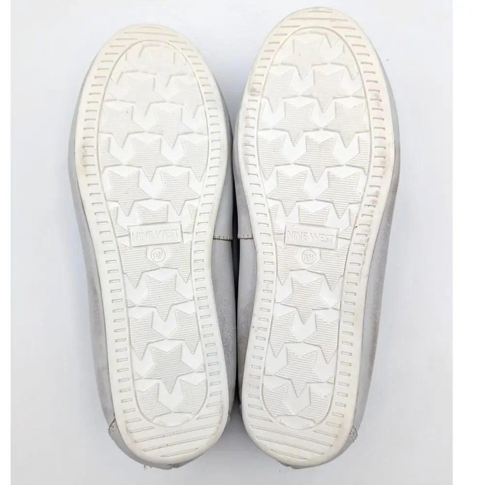 Nine West Yacht Boat Shoes Round Toe Women's White/Black Multi Size US7.5M EU38